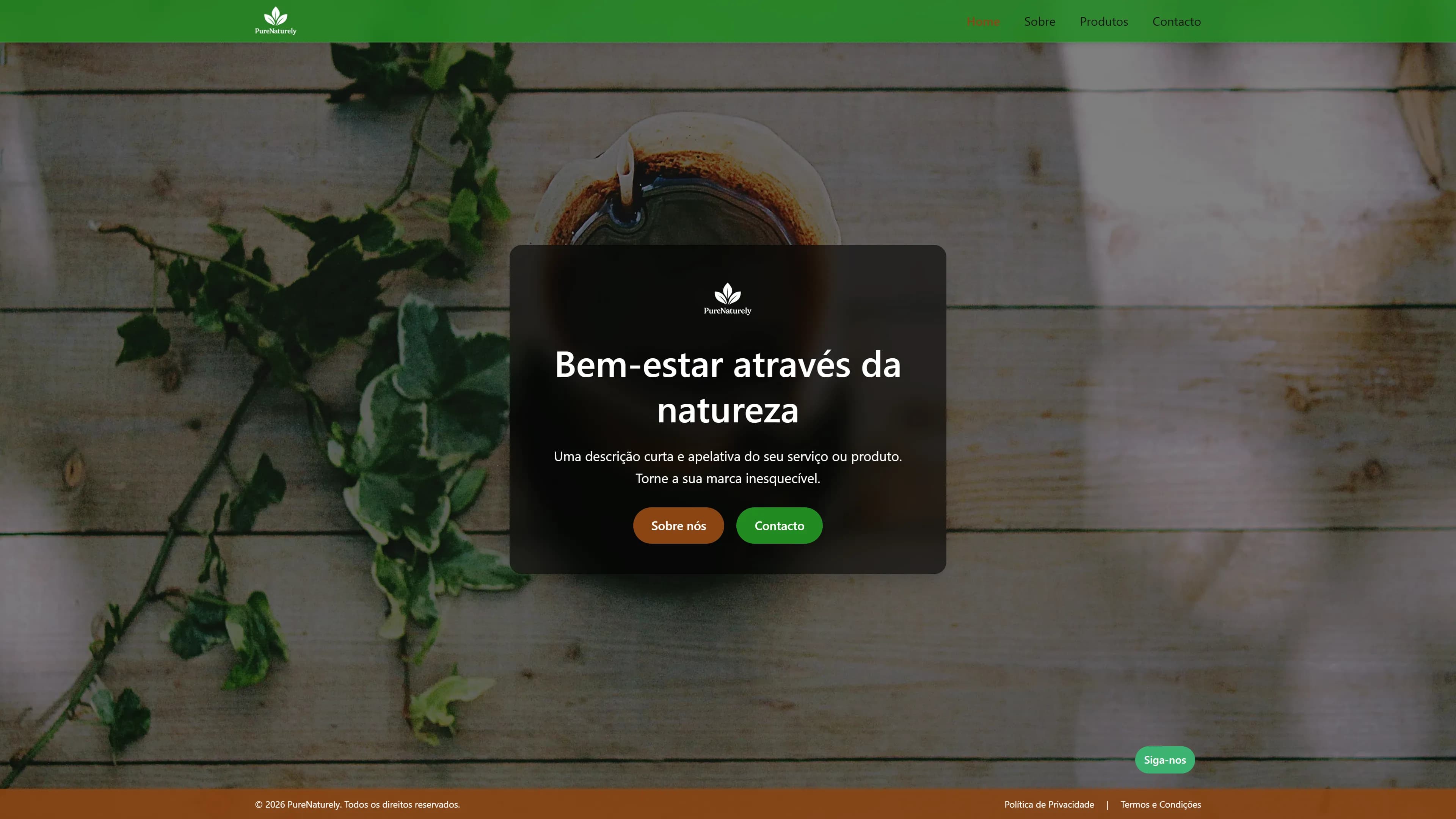 PureNaturely professional website template
